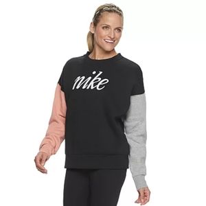 NIKE ladies medium color block crew neck sweatshirt